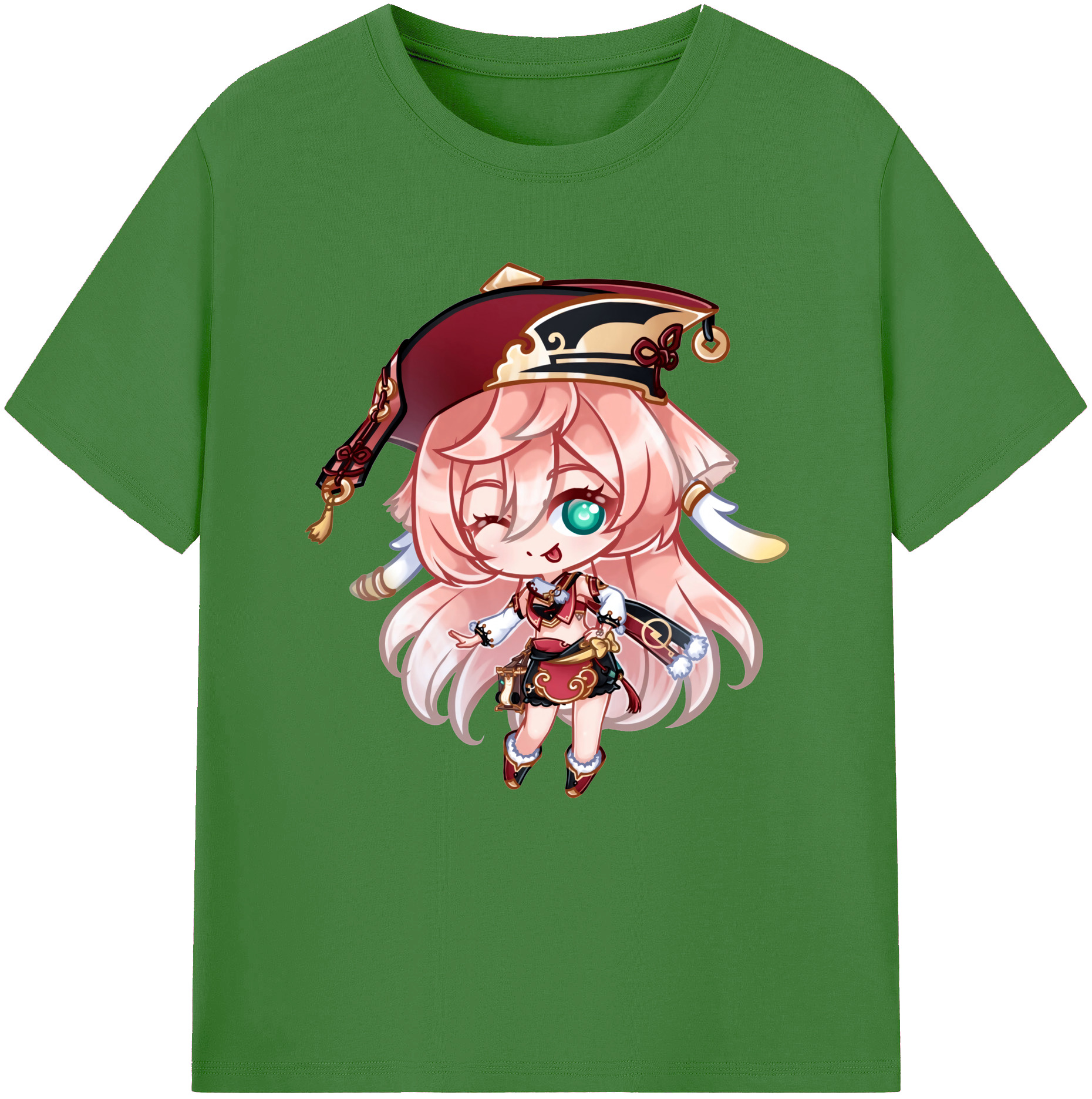 げんし神 ヤンフェイ genshin Yanfei レディースカジュアルプリントTシャツ（綿100％）